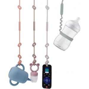 YEMAESRE-| Silicone De Qualité Alimentaire | Lot De 3+1 Attache Sucette Et Biberon | Sans Bpa | Accroche Tetine Bebe Pour Soulager Les Parents, Doudou Bebe - Neuf
