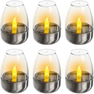 Bougie Electrique, Bougies &Agrave; Led, Bougies Chauffe-Platled Solaires &Eacute;tanches Sans Flamme, Bougiesled &Eacute;lectriques,Lampe De Table Pour Lanterne, Jardin, Camping, Terrasse, Balcon - Neuf