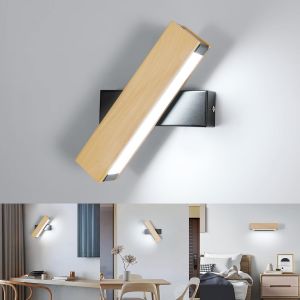 Subzonal-Applique Murale Led Bois, Rotatifs 350&deg; Applique Murale Int&eacute;rieure Led, 3000k Luminaire Pour Escalier, Murale Chambre En Moderne, Appliques Murales Pour Entr&eacute;e,Terrasse, Dangle, Salon - Neuf