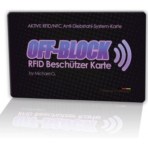 SHIBA-Off-Block Carte de protection active RFID/NFC I Carte de blocage RFID noire Protection contre le vol de données I Dernière g[1 - Neuf