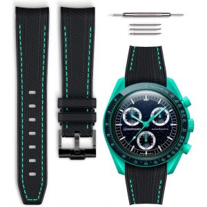 Kal-Bracelet De Montre Caoutchouc Compatible Avec Omega X Swatch Moonswatch 20mm - Neuf