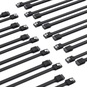 KALANKA-Câble SATA III, Câbles SATA III 6 Gbps de données SDD droit pour disque dur avec loquet de verrouillage 18 pouces Compatible pour disque dur SATA, SSD, pilote de CD, graveur de CD-Paquet de 1 - Neuf