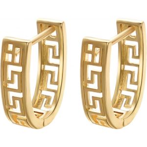 Kal-Bijoux Grec Boucle D'oreille Plaque Or Grecques Créoles Ajouré U Boucles D'oreilles Bijoux Cadeau - Neuf