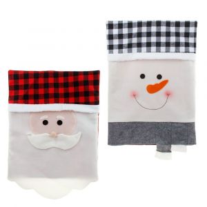 Les D&eacute;corations De No&euml;l, Rouge Et Blanc &Agrave; Carreaux Pr&eacute;sident De Couverture&iquest;2pcs De No&euml;l Housses De Si&egrave;ge Santa Fauteuil Couvre D&eacute;cor De No&euml;l &Agrave; Manger Housses De Chaise De No&euml;l Housses De Chaise Pour - Neuf