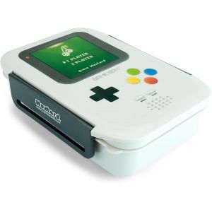 Bento Box I Lunch Box I Boîte À Déjeuner Avec 3 Compartiments En Forme D'amplificateur I Boîte De Conservation Alimentaire-Game Boy Gris - Neuf