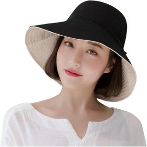 Chapeau Femme Été Pliable Capeline Chapeau Soleil Anti Uv Coton Été Vacances Jardinage Sun Hat For Women Upf Uv.[Z128] - Neuf