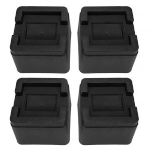 HJLIAN Lot de 4 rehausseurs de lit carres empilables multifonctions, antiderapants, protecteurs pour pieds de meubles, noirs, 7,6 cm - Neuf