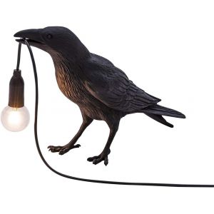 Lampe De Table Jouant Du Corbeau/Applique, Lampe De Table Moderne, Lampe De Bureau Oiseau, Lampe De Table Art Déco Moderne, Lampes De Table De Chevet, Décoration Pour Salon, Lampe De Bureau Corbeau - Neuf