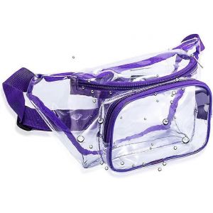 Sac banane transparent,sac banane élégant stade,peut être utilisé par les hommes et les femmes. Pourpre - Neuf