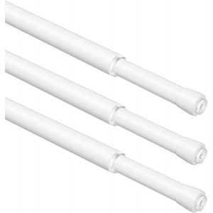 CHENG-Lot de 3 tringles à rideaux extensibles 3 en 1 sans perçage, diamètre de 13 mm, tringle de tension à ressort pour fenêtres, armoire, placard et bibliothèque, 70 à 100 mm - Neuf