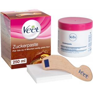 Pure Pâte À Sucre Parfumée À La Fleur De Vanille ¿ Pâte De Sucre Pour L'épilation Du Corps Et Du Visage ¿ 1 X 250 Ml Avec Spatule En Bois Et Bandes De Tissu[Z1786] - Neuf