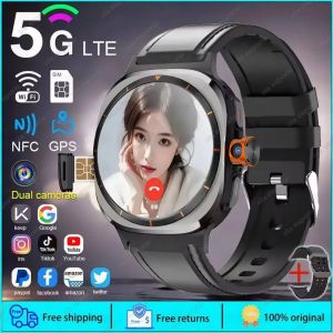 2025 Nouvelle Montre Intelligente 4G/5G Sim Complet Netcom Wifi Nfc Gps 32Gb Montres Pour Homme 32Gb Stockage Hd Cam&eacute;ra Smartwatch Pour Ios/Android.Black Pgstrap. - Neuf