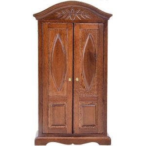 Mini porte double en bois vintage &agrave; l'&eacute;chelle 1:12 Mini maison de poup&eacute;e meubles armoire armoire accessoires de maison de poup&eacute;e (marron) - Neuf