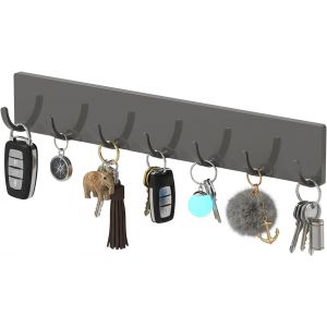 KALANKA-Porte Clef Mural sans Percer, Porte Cl&eacute; Mural avec 7 crochets, Porte Cle Mural avec Adh&eacute;sif Puissant sans Traces, Barre &agrave; Cl&eacute;s pour Salon, Cuisine, Porte Manteau Mural sans Percage - Neuf