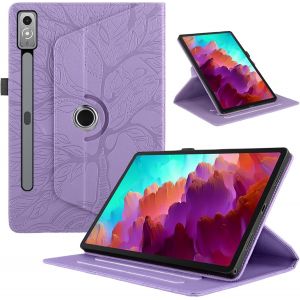 Naeryut-Coque Pour Tablette Lenovo Xiaoxin Pad Pro/Lenovo Tab P12 12.7 Pouces 2023 Etui Rotatif 360 Housse Pu Cuir Flip Protection Cover Case Avec Fonction De Support,Violette Arbre - Neuf