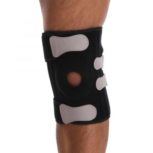 Xekal-Genouillère Sport Strapping Genou Avec Coussin En Silicone Genouillère Ligamentaire Reglable Antiderapante Knee Support Amortissement Des Ressorts Pour Vélo(Gris Foncé) - Neuf