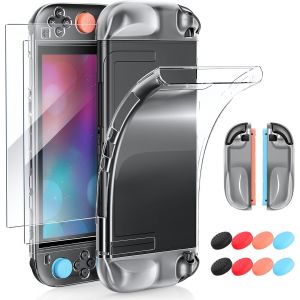 Tye-Coque Tpu Pour Nintendo Switch 2 (2025), 3-En-1 &Eacute;tui De Protection Transparente Souple Avec 2 Verres Tremp&eacute;, 8 Poign&eacute;es De Pouce Pour Switch 2 & Pour Joycon 2 (Pour Switch 2) - Neuf