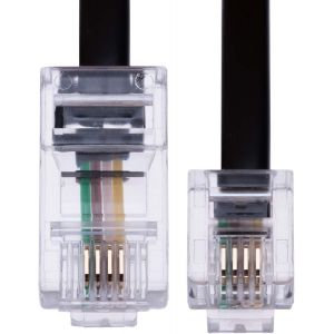 Câble Rj11 Vers Rj45 De 10 M Pour Modem Ethernet, Données, Téléphone, Câble De Raccordement Asdl, Connecteur Internet Bt Haut Débit 6P4C Vers 8P8C Plat Compatible Avec Modem, Routeur (Noir) - Neuf