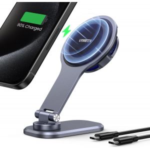 Sjzg-Support T&eacute;l&eacute;phone Voiture Induction Aimant&eacute; Chargeur Voiture Magn&eacute;tique Coll&eacute; Sur &Eacute;cran Tactile Compatible Avec Iphone 16 Plus Pro Max 15 14 13 12 Mini - Neuf