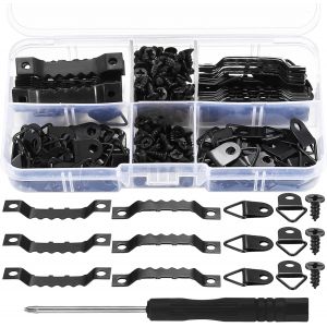 MEVRONISSHOP-Accroche Tableau, 260 Pi&egrave;ces Attache Tableau, Crochet Tableau Mural, Attache Cadre Mural, Crochets de Suspension avec Vis pour Fixation Tableau, Cadre Photo, Miroir &agrave; Suspendre - Neuf