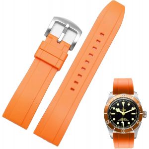 Eryi-Bracelets De Montre En Caoutchouc Fluoré Doux Durable 19mm 20mm 21mm 22mm Fkm À Libération Rapide Plongée Style Bracelet De Remplacement Pour Femme Homme - Neuf