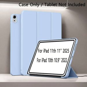 Étui Magnétique Pour Ipad (A16) 11 2025 11e Génération/10e Génération 10.9 2022,Support À Trois Volets,Coque Arrière En Tpu Souple.Ice Blue.Ipad 10th 11th Gen - Neuf
