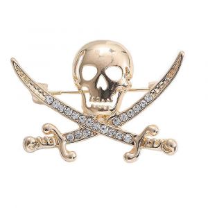 Broche Punk T&ecirc;te De Mort Et &Eacute;p&eacute;e Crois&eacute;e, &Eacute;pingle &Agrave; Col Squelette Cool, Accessoire De Robe Pour Soir&eacute;e, F&ecirc;te Et Banquet. - Neuf