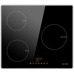 Checarzhn--No1-Plaque À Induction Encastrable, 3 Feux, 9 Niveaux De Puissance Avec Commandes Tactiles À Capteur, Verrouillage De Sécurité Pour Enfants, Indicateur De Surchauffe (3 Brûleurs) - Neuf