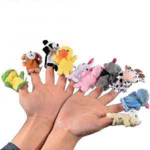 Paquet de 10 marionnettes à doigt - Animaux en peluche doux Marionnette à doigt Jouets pour enfants,Mini jouet en peluche pour garçons filles,cotillons pour les spectacles,temps de jeu,écoles - Neuf