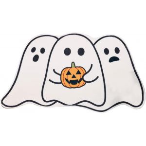 Tapis D'entr&eacute;e Antid&eacute;rapant Pour Halloween (50 X 80 Cm), Motif Fant&ocirc;me Et Citrouille Amusant, Id&eacute;al Pour D&eacute;corer Le Sol De La Cuisine. - Neuf