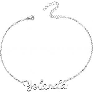 Eryi-Bracelet Pour Femme Avec Prénom En Acier Inoxydable - Pendentif Prénom Personnalisé Argenté Pour Femme - Cadeaux Personnalisés Pour Femme, Mère, Fille, Meilleure Amie - Neuf