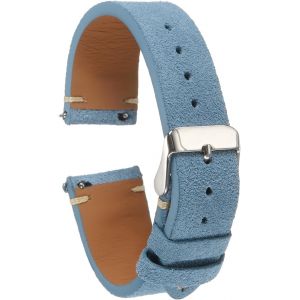 Kal-Bracelets Monture Cuir Suédé À Libération Rapide 20mm Bracelets Montre Vintage Bracelet Montre Classique Pour Hommes Femmes Remplacement, Bleu - Neuf