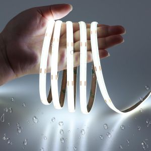 6m Ruban Led Cob 12v 6000k Blanc Froid Ip65 &Eacute;tanche 320leds/M, Cri 93+ Sans Point 8mm Autocollante Recoupable Bande Led Pour Chambre, Armoires, Camion (Sans Alimentation) - Neuf