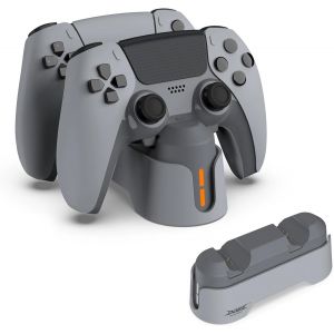 Station de charge pour manette PS5, double manette, charge simultan&eacute;e avec puce de charge LED, indicateur de charge LED, charge rapide - Neuf