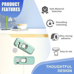 5 Pi&egrave;ces Securite Placard Enfant, Bloc Porte Securite Bebe Bloque Porte B&eacute;b&eacute;,Bloque Porte S&eacute;curit&eacute; Enfant Placard Pour Fen&ecirc;tre R&eacute;frig&eacute;rateur (Vert) - Neuf