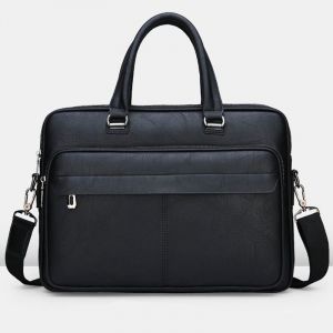 Étui à Bombes en Cuir PU pour Homme,Sac à Main pour Ordinateur Portable,Dossier lancé au Bureau,Vintage,Sacoche à Bandoulière,Portefeuille de Styliste - Black - Neuf
