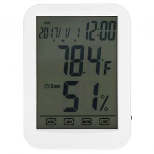 HJLIAN Thermometre hygrometre numerique a ecran tactile LCD, testeur de temperature et d'humidite pour le bureau et la maison - Neuf