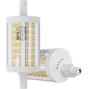 Ampoule Led R7s 78mm Dimmable 15w, Led Linéaire Projecteurs De Type J À Double Extrémité (150w Halogène T3 Equivalent), 2000lm 4000k, Lampes Murales/De Sécurité/De Sol, Lot De 2 (B[Amp745091] - Neuf