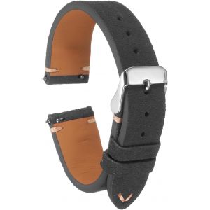 Kal-Bracelet Monture Cuir Su&eacute;d&eacute; &Agrave; Lib&eacute;ration Rapide 18mm Monture Vintage Classique Pour Hommes Femmes Remplacement, Noir - Neuf