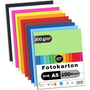 Oupp-100 Feuilles De Carton Photo A5, Carton De Bricolage, Teinté Dans La Masse, En 10 Coloris Différents, Grammage 300 G/M², Feuilles À Qualité Élevé - Neuf