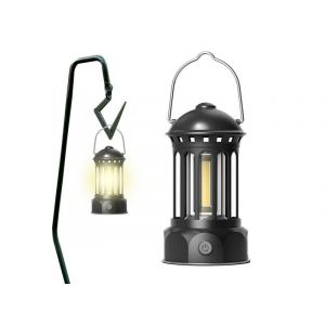 Lanterne Led Portable Rechargeable Pour Camping, 250 Lumens, R&eacute;sistante &Agrave; L'eau, Chargement Usb, Noire, 8,6 X 15,5 Cm - Neuf