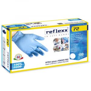 Gants En Nitrile Reflexx R72 s&eacute;ns Poudre 100 % s&eacute;ns Latex 3,5 G Cat. 3 100 Pi&egrave;ces Xl - Neuf