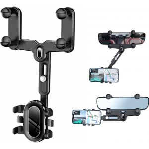 Kalanka-Support De Téléphone Pour Rétroviseur, Support De Navigateur Réglable, Support De Téléphone Portable De Voiture Universel Rotatif À 360 ° Et Rétractable - Neuf