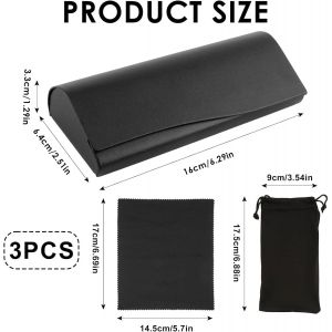 Tianyi-Étui Lunettes Rigide, Étui À Lunettes En Cuir Pu De Haute Qualité, Étui À Lunettes De Soleil, Avec Chiffon En Microfibre Et Sac À Lunettes, Pour Ranger Les Lunettes De Myopie, De Soleil Et De - Neuf