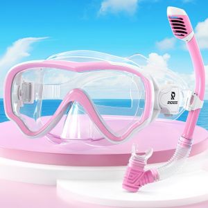 Lunettes De Plong&eacute;e Pour Enfants, Lunettes De Natation Antibu&eacute;e Et Etanche, 180 &deg; Hd Panorama Avec Masque De Plong&eacute;e Nasale, Gar&ccedil;ons, Filles Et Adolescents Lunettes De Natation 4-14 - Neuf