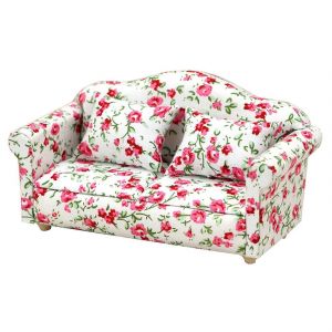 1/12 &eacute;chelle maison de poup&eacute;e miniature canap&eacute; double avec coussin simulation meubles jouets pour la d&eacute;coration ac - Neuf