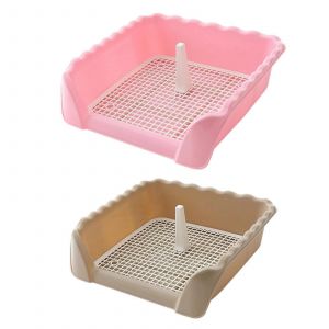 Lot De 2 Bacs De Toilette Pour Animaux De Compagnie, Grilles Amovibles, Support Pour Tapis D'urine, Rose, Taille Moyenne, Cafe, S - Neuf