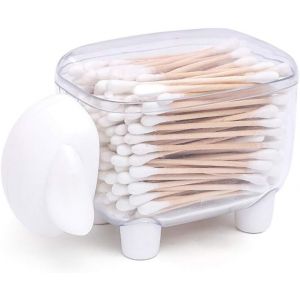 [Blanc] Porte-Coton-Tige En Forme De Mouton, Bo&icirc;te &Agrave; Coton-Tige, Cure-Dents, Ensemble De Coton-Tige, Rangement Et Organisation De La Salle De Bain - Neuf