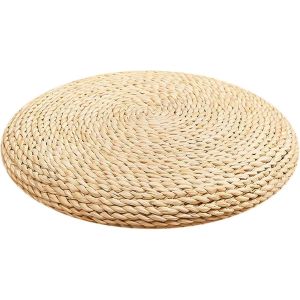 Coussin De Sol Tiss&eacute; &Agrave; La Main-Coussin Rond En Rotin-Tatami-Tapis De Yoga &Eacute;pais-Pour La Maison,Le Bureau,Le Jardin,L'int&eacute;rieur Et L'ext&eacute;rieur (Diam&egrave;tre 40 Cm) - Neuf
