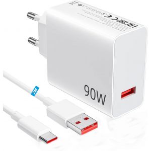 KALANKA-90W Chargeur Rapide avec Cable USB C 2m pour Xiaomi 14 13 Ultra POCO X7 Pro F6 X4 5G, 67W 45W Chargeur Turbo pour Redmi Note 13 14 Pro 5G 14T 13T POCO Pad M6 Mi 10T Lite - Neuf